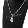 Italian .925 Sterling Silver Mother GUADALUPE Pendant 5mm Figaro Necklace S08 - Raonhazae