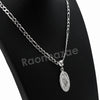 Italian .925 Sterling Silver Mother GUADALUPE Pendant 5mm Figaro Necklace S08 - Raonhazae