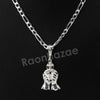 Italian .925 Sterling Silver PRAYING HANDS CROSS Pendant 5mm Figaro Necklace S06 - Raonhazae