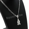 Italian .925 Sterling Silver PRAYING HANDS CROSS Pendant 5mm Figaro Necklace S06 - Raonhazae