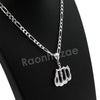 Italian .925 Sterling Silver ALLAH Pendant 5mm Figaro Necklace S02 - Raonhazae