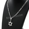 .925 Italian Sterling Silver SIX point STAR OF DAVID Pendant 5mm Figaro Necklace - Raonhazae