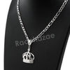 Italian .925 Sterling Silver KING CROWN Pendant 5mm Figaro Necklace S04 - Raonhazae