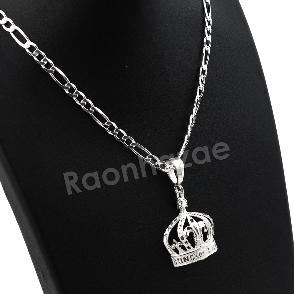 CIONDOLO CON CIONDOLO KING CORONA PLACCATO ORO ARGENTO - Foto 11