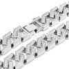 14K White Gold Plated Glitter SandBlasted Curb Hex 18mm Cuban Chain - Raonhazae