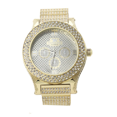 HIP HOP RAONHAZAE LUXURY GOLD FINISHED LAB DIAMOND WATCH X1 - Raonhazae