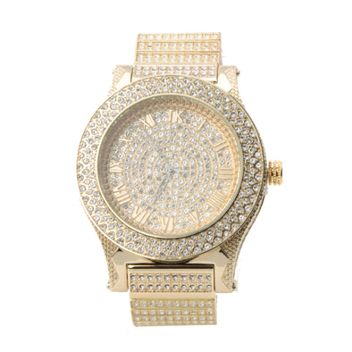 HIP HOP RAONHAZAE TYGA LUXURY GOLD FINISHED LAB DIAMOND WATCH X2 - Raonhazae