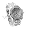 HIP HOP RAONHAZAE 50 CENT SILVER LAB DIAMOND WATCH MIAMI CUBAN CHAIN - Raonhazae