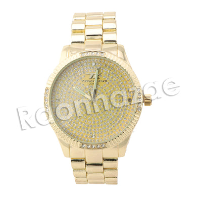 HIP HOP RAONHAZAE JEEZY LUXURY GOLD FINISHED LAB DIAMOND WATCH - Raonhazae