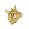 Hiphop Unicorn Brass Pendant W/ 5mm 18-30 inches Cuban Chain - Raonhazae