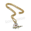 Hiphop Gangster M&M Candy Brass Pendant W/ 5mm 18-30 inches Cuban Chain - Raonhazae