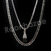 Micro Pave Electric Plug Pendant w/ 18" Tennis / 30" Cuban Chain X1 - Raonhazae