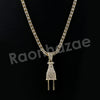 Micro Pave Electric Plug Pendant w/ 18" Tennis / 30" Cuban Chain X1 - Raonhazae
