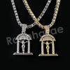 Micro Pave Jesus Cross Pendant w/ 18" Tennis / 30" Cuban Chain X3 - Raonhazae