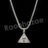 Micro Pave Tri Ankh Cross Pendant w/ 18" Tennis / 30" Cuban Chain X5 - Raonhazae