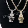 Micro Pave Microphone Pendant w/ 18" Tennis / 30" Cuban Chain X7 - Raonhazae