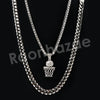 Micro Pave Microphone Pendant w/ 18" Tennis / 30" Cuban Chain X7 - Raonhazae