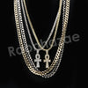 Micro Pave Pharaoh Ankh Cross Pendant w/ 18" Tennis / 30" Cuban Chain - Raonhazae