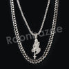 Micro Pave Jesus Praying Hands Pendant w/ 18" Tennis / 30" Cuban Chain - Raonhazae