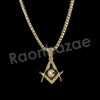 Micro Pave Freemasonic Icon Pendant w/ 18" Tennis / 30" Cuban Chain - Raonhazae