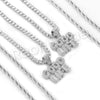 GOOD LIFE BUBBLE SILVER PENDANT W/ 24" ROPE /18" TENNIS CHAIN NECKLACE - Raonhazae