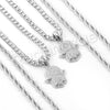 HANDS OF HAMSA SILVER PENDANT W/ 24" ROPE /18" TENNIS CHAIN NECKLACE - Raonhazae