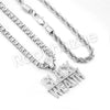 BLACK WEALTH SILVER PENDANT W/ 24" ROPE /18" TENNIS CHAIN NECKLACE - Raonhazae