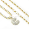 C INITIAL BUBBLE PENDANT W/ 24" CUBAN /18" TENNIS CHAIN NECKLACE S13 - Raonhazae