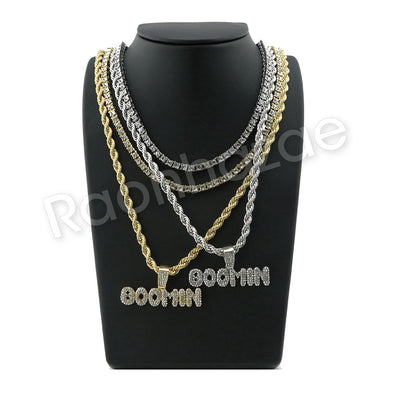 BOOMIN BUBBLE PENDANT W/ 24" ROPE /18" TENNIS CHAIN NECKLACE SC001 - Raonhazae