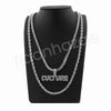 CULTURE BUBBLE PENDANT SILVER W/ 24" ROPE /18" TENNIS CHAIN NECKLACE - Raonhazae