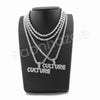 CULTURE BUBBLE PENDANT SILVER W/ 24" ROPE /18" TENNIS CHAIN NECKLACE - Raonhazae