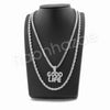GOOD LIFE BUBBLE SILVER PENDANT W/ 24" ROPE /18" TENNIS CHAIN NECKLACE - Raonhazae