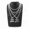 21 SAVAGE SILVER PENDANT W/ 24" ROPE /18" TENNIS CHAIN NECKLACE - Raonhazae