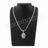 HANDS OF HAMSA SILVER PENDANT W/ 24" ROPE /18" TENNIS CHAIN NECKLACE - Raonhazae