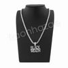 BLACK WEALTH SILVER PENDANT W/ 24" ROPE /18" TENNIS CHAIN NECKLACE - Raonhazae