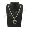 GOLD MONEY TREE PENDANT W/ 24" ROPE /18" TENNIS CHAIN NECKLACE S12 - Raonhazae
