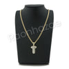 T INITIAL BUBBLE PENDANT W/ 24" MIAMI CUBAN /18" TENNIS CHAIN NECKLACE - Raonhazae