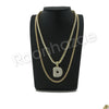 D INITIAL BUBBLE PENDANT W/ 24" MIAMI CUBAN /18" TENNIS CHAIN NECKLACE - Raonhazae