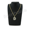 D INITIAL BUBBLE PENDANT W/ 24" MIAMI CUBAN /18" TENNIS CHAIN NECKLACE - Raonhazae