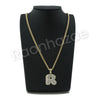 R INITIAL BUBBLE PENDANT W/ 24" MIAMI CUBAN /18" TENNIS CHAIN NECKLACE - Raonhazae