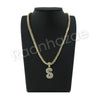 S INITIAL BUBBLE PENDANT W/ 24" MIAMI CUBAN /18" TENNIS CHAIN NECKLACE - Raonhazae