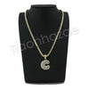 C INITIAL BUBBLE PENDANT W/ 24" CUBAN /18" TENNIS CHAIN NECKLACE S13 - Raonhazae
