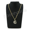 C INITIAL BUBBLE PENDANT W/ 24" CUBAN /18" TENNIS CHAIN NECKLACE S13 - Raonhazae