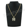 H INITIAL BUBBLE PENDANT W/ 24" MIAMI CUBAN /18" TENNIS CHAIN NECKLACE - Raonhazae