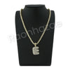 E INITIAL BUBBLE PENDANT W/ 24" MIAMI CUBAN /18" TENNIS CHAIN NECKLACE - Raonhazae