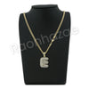 E INITIAL BUBBLE PENDANT W/ 24" MIAMI CUBAN /18" TENNIS CHAIN NECKLACE - Raonhazae