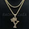 Crown Y Initial Pendant Necklace Set - Raonhazae