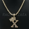 Crown X Initial Pendant Necklace Set - Raonhazae