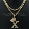 Crown X Initial Pendant Necklace Set - Raonhazae