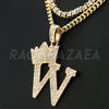 Crown W Initial Pendant Necklace Set - Raonhazae